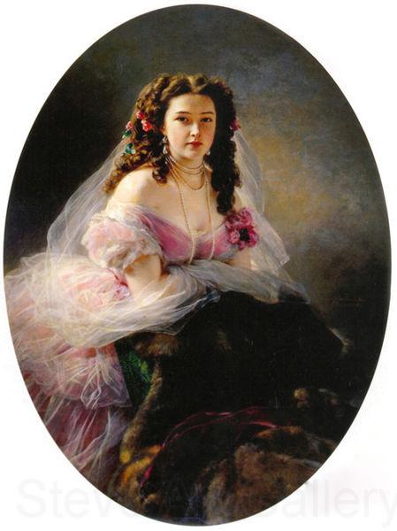Franz Xaver Winterhalter Portrait of Madame Barbe de Rimsky-Korsakov Norge oil painting art